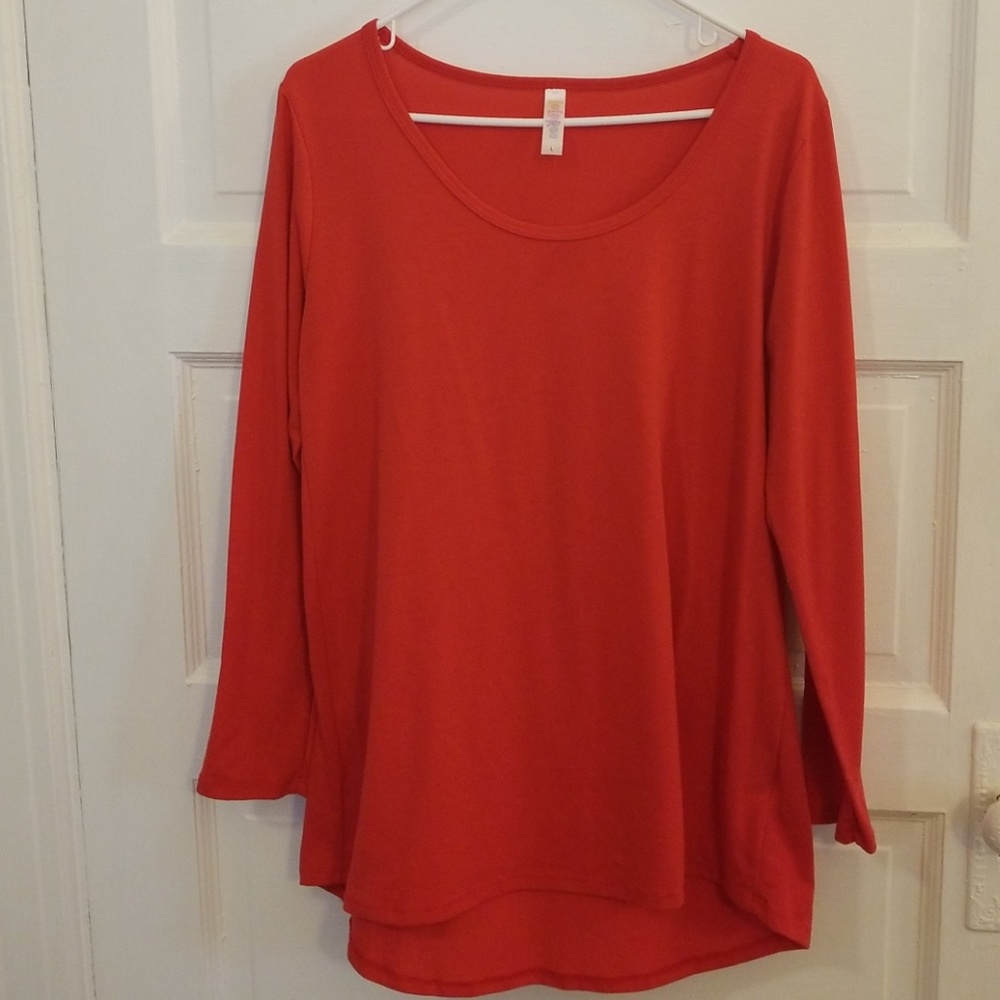LuLaRoe red long sleeve top